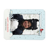 （鳥）ショウジョウコウカンチョウクリスマスカード、漫画の（鳥）ショウジョウコウカンチョウ写真 マグネット (横)