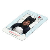 （鳥）ショウジョウコウカンチョウクリスマスカード、漫画の（鳥）ショウジョウコウカンチョウ写真 マグネット (左側)