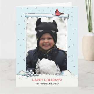 （鳥）ショウジョウコウカンチョウクリスマスカード、（鳥）ショウジョウコウカンチョウ写真はがき カード