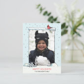 （鳥）ショウジョウコウカンチョウクリスマスカード、（鳥）ショウジョウコウカンチョウ写真はがき シーズンポストカード (スタンド正面)