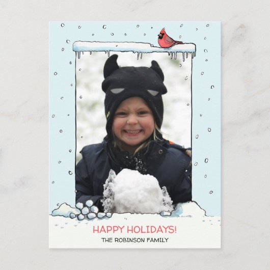 （鳥）ショウジョウコウカンチョウクリスマスカード、（鳥）ショウジョウコウカンチョウ写真はがき シーズンポストカード (正面)