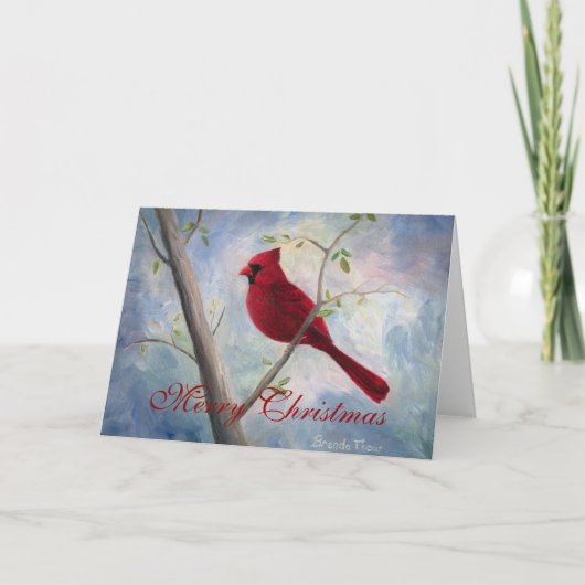 （鳥）ショウジョウコウカンチョウクリスマスカー空白のド シーズンカード (正面)