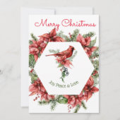 (鳥)ショウジョウコウカンチョウクリスマスグリーティングカード カード (正面)