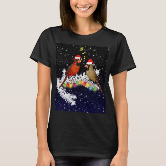 (鳥)ショウジョウコウカンチョウクリスマスティー Tシャツ (正面)