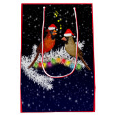 （鳥）ショウジョウコウカンチョウクリスマス抱き枕 ミディアムペーパーバッグ (裏面)