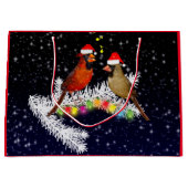 （鳥）ショウジョウコウカンチョウクリスマス抱き枕 ラージペーパーバッグ (正面)