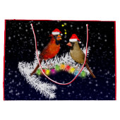 （鳥）ショウジョウコウカンチョウクリスマス抱き枕 ラージペーパーバッグ (裏面)