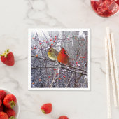 （鳥）ショウジョウコウカンチョウクリスマス紙ナプキンス スタンダードカクテルナプキン (インサイチュ)