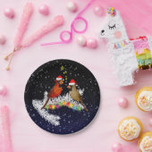 （鳥）ショウジョウコウカンチョウクリスマス紙プレート ペーパープレート (パーティー)