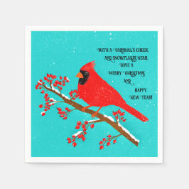 （鳥）ショウジョウコウカンチョウクリスマス魔法ナプキン スタンダードカクテルナプキン