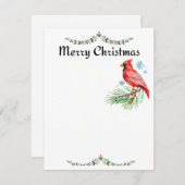 （鳥）ショウジョウコウカンチョウクリスマス シーズンカード (正面/裏面)