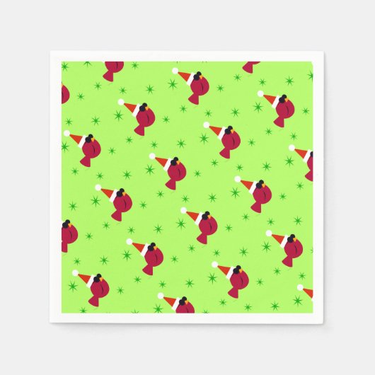 (鳥)ショウジョウコウカンチョウクールクリスマスパーティーカクテルナプキンス スタンダードカクテルナプキン (正面)
