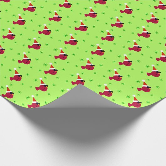 (鳥)ショウジョウコウカンチョウクールクリスマスホリデーおもしろいラッピング紙 ラッピングペーパー (角)