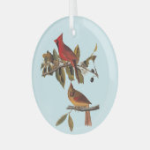 (鳥)ショウジョウコウカンチョウグロスビーチオードボンバーズオブアメリカ ガラスオーナメント (正面左)