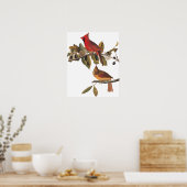 (鳥)ショウジョウコウカンチョウグロッズバーズインワイルドアーモンドツリー ポスター (キッチン)