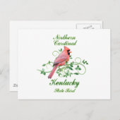 (鳥)ショウジョウコウカンチョウケンタッキー州バード ポストカード (正面/裏面)
