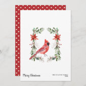 (鳥)ショウジョウコウカンチョウコテージシャビーウォーターカラークリスマス シーズンカード (正面/裏面)