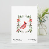 (鳥)ショウジョウコウカンチョウコテージシャビーウォーターカラークリスマス シーズンカード (スタンド正面)