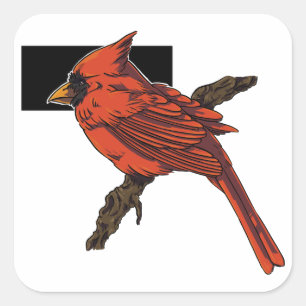(鳥)ショウジョウコウカンチョウシール スクエアシール