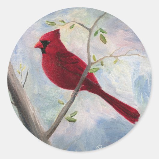 (鳥)ショウジョウコウカンチョウシール ラウンドシール (正面)