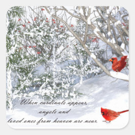 （鳥）ショウジョウコウカンチョウステッカー天国 スクエアシール