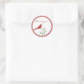 (鳥)ショウジョウコウカンチョウステッカー – ありがとう ラウンドシール (バッグ)