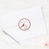 (鳥)ショウジョウコウカンチョウステッカー – ありがとう ラウンドシール (封筒)