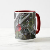 (鳥)ショウジョウコウカンチョウスノーパインツリー写真 マグカップ (正面右)
