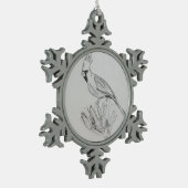 （鳥）ショウジョウコウカンチョウスノーフレーク額縁オーナメント スノーフレークピューターオーナメント (左)