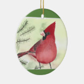 (鳥)ショウジョウコウカンチョウセラミッククリスマスオーナメント セラミックオーナメント (右)