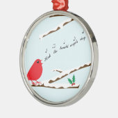 （鳥）ショウジョウコウカンチョウソングプレミアムクリスマスオーナメント メタルオーナメント (左)