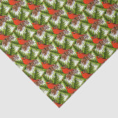 （鳥）ショウジョウコウカンチョウソンバードと雪の結晶とピネコーン 薄葉紙 (詳細)