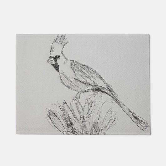 （鳥）ショウジョウコウカンチョウドアマット ドアマット (正面)