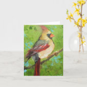 （鳥）ショウジョウコウカンチョウノテカード カード (黄色い花)