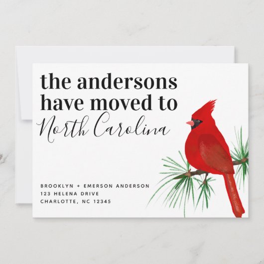 （鳥）ショウジョウコウカンチョウノースカロライナ州の最新情報 案内状 (正面)