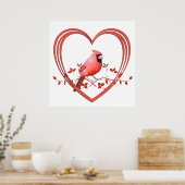 （鳥）ショウジョウコウカンチョウハート ポスター (キッチン)