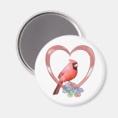 (鳥)ショウジョウコウカンチョウハート マグネット (正面/裏面)