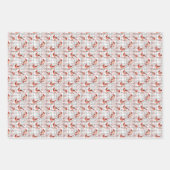 （鳥）ショウジョウコウカンチョウバーズウィンタークリスマスタータンチェックプレイド2 ラッピングペーパーシート (正面3)