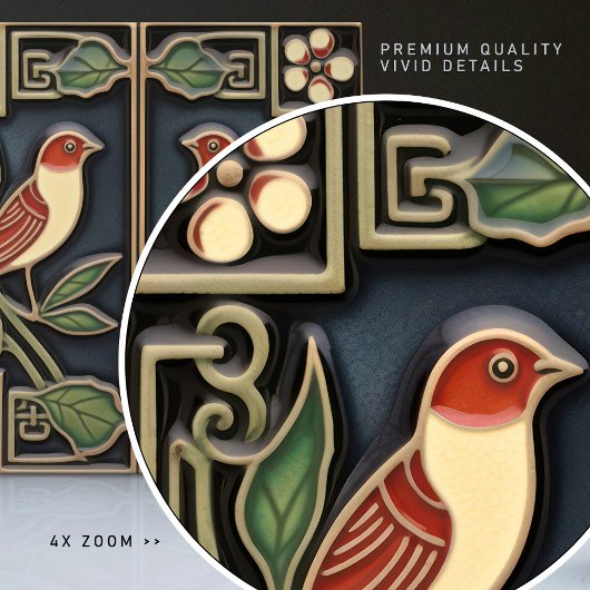 (鳥)ショウジョウコウカンチョウバーズフラワーズアールデコ新しいウォールデコール タイル