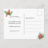 (鳥)ショウジョウコウカンチョウバードアンドポインセティアス新年ホーム 案内ポストカード (裏面)