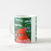 (鳥)ショウジョウコウカンチョウバードアートビューティフルフォークアート悔やみや弔慰ギフト コーヒーマグカップ (正面左)