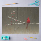 (鳥)ショウジョウコウカンチョウバードウィンターベリーツリーデクページ 薄葉紙 (クラフト)