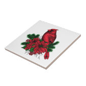 (鳥)ショウジョウコウカンチョウバードクリスマスイラストレーション タイル (側面)