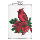 (鳥)ショウジョウコウカンチョウバードクリスマスイラストレーション フラスク (正面)