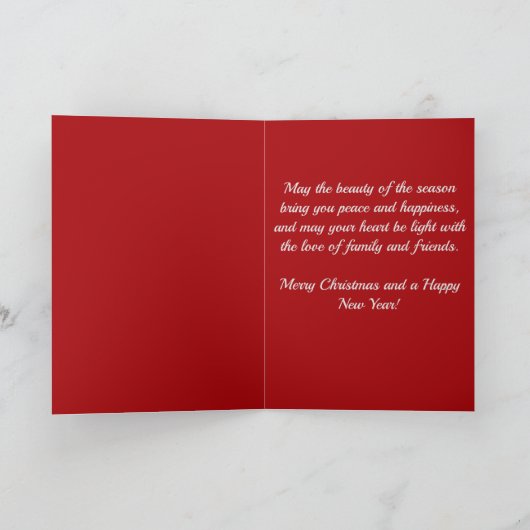 (鳥)ショウジョウコウカンチョウバードスカーフハットスノーホリデイ カード (内部)