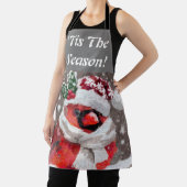 （鳥）ショウジョウコウカンチョウバードスカーフ&ハットin雪のクリスマス エプロン (インサイチュ)