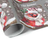 （鳥）ショウジョウコウカンチョウバードスカーフ&ハットin雪のクリスマス ラッピングペーパー (ロールコーナー)