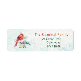 （鳥）ショウジョウコウカンチョウバードパインベルズスノー差出人住所ラベル ラベル