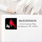 （鳥）ショウジョウコウカンチョウバードレッド白黒雪のアドレエレガントス ラベル (インサイチュ)