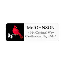 （鳥）ショウジョウコウカンチョウバードレッド白黒雪のアドレエレガントス ラベル
